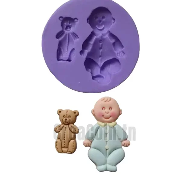 Moule Bébé & Ours en peluche